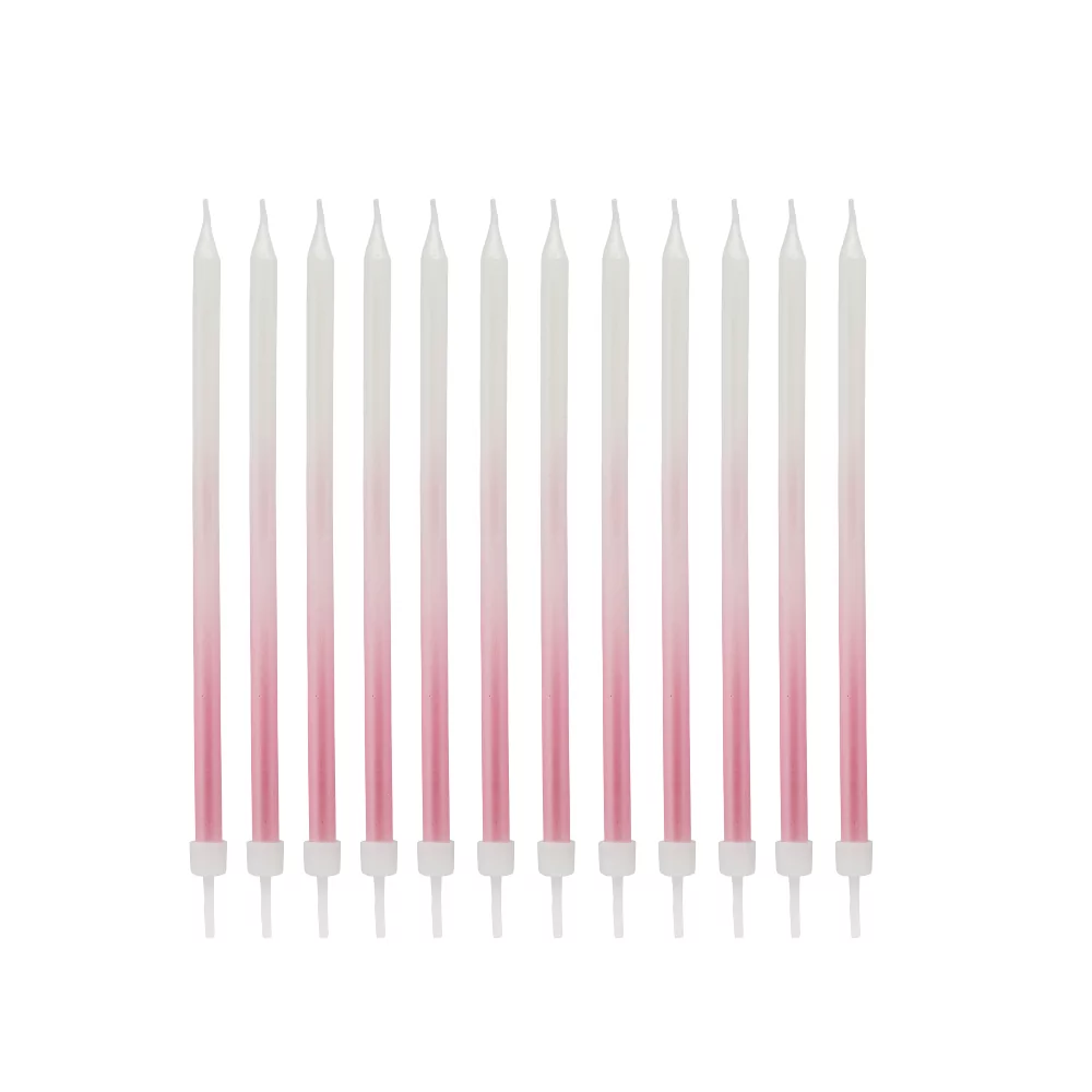 roze en witte ombre kaarsjes