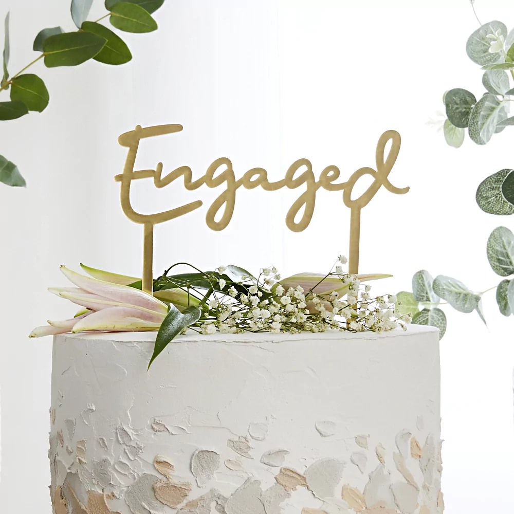 engaged gouden taart versiering