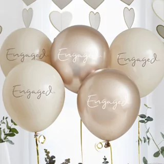 ballonnen engaged beige en goud
