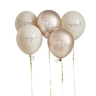 ballonnen engaged beige en goud