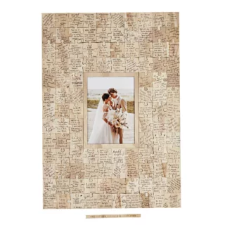 gastenboek houten puzzelstukjes