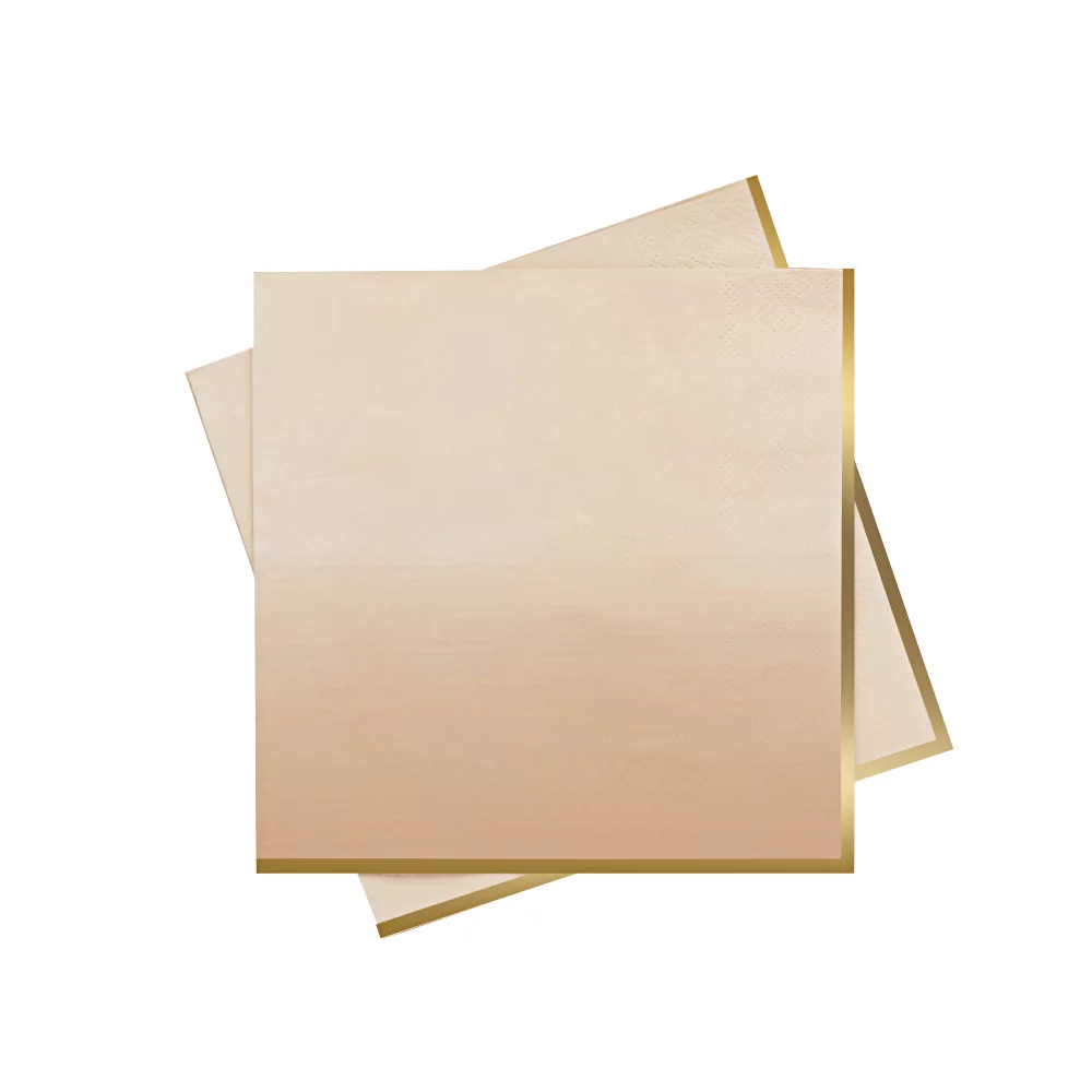 perzik en gouden ombre metallic servetten