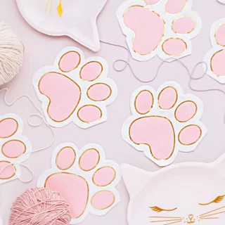 servetten roze pootafdruk