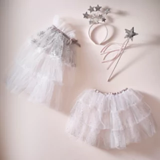 verkleedkleren prinses zilver en wit