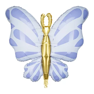 blauwe vlinderballon met gouden details