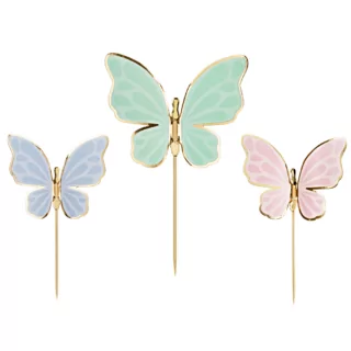 taart versiering vlinders in het mint, lila en roze
