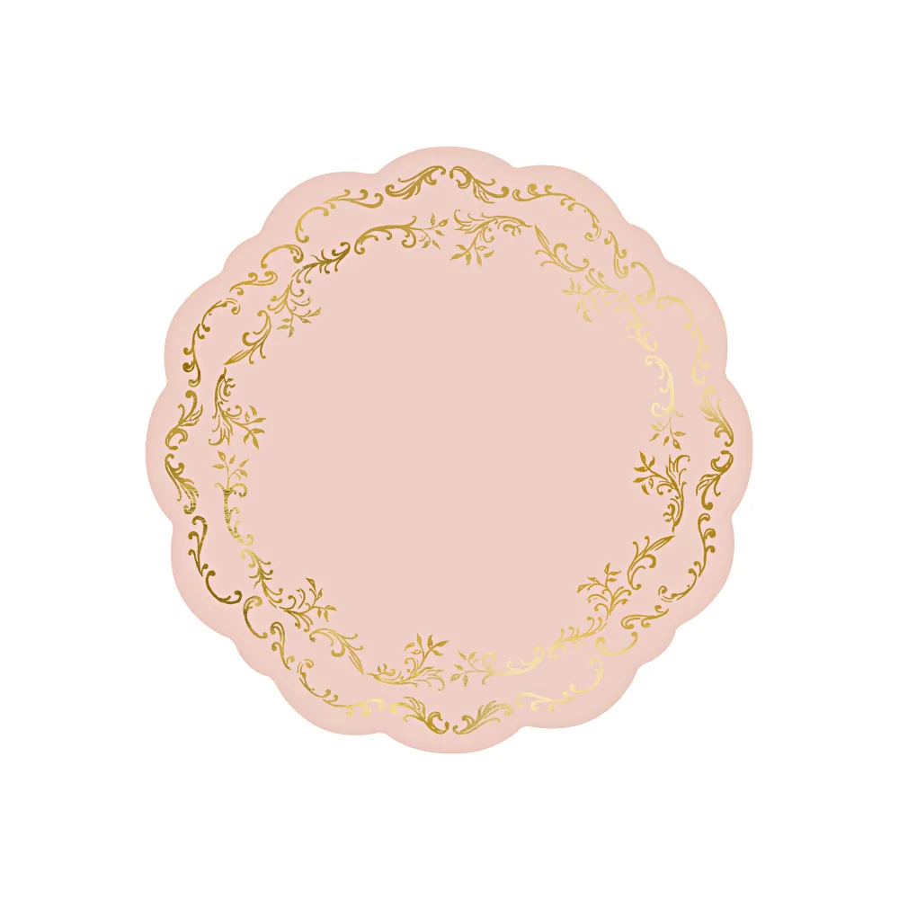 roze placemat met gouden details