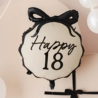 zwart en creme ballon happy 18