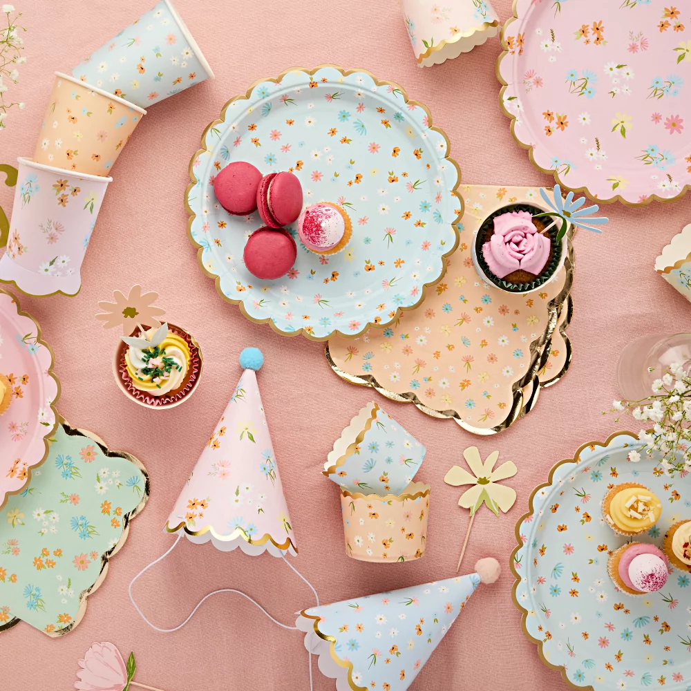 pastel bloemen tafelversiering