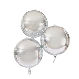 zilveren orb ballonnen