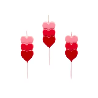kaarsjes hartjes rood en roze