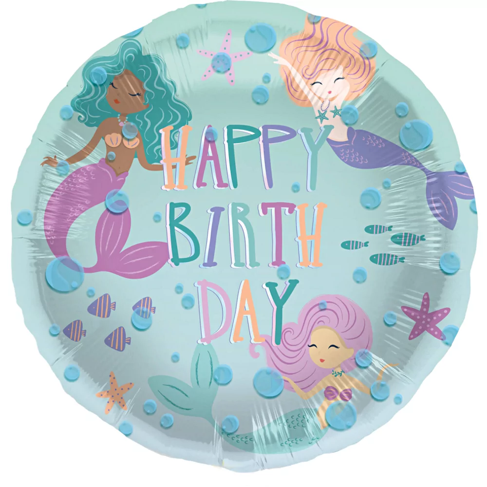 folieballon mermaids happy birthday