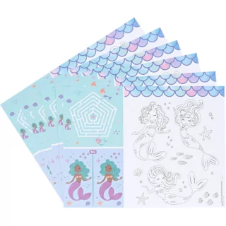 placemats met kleurplaat zeemeermin