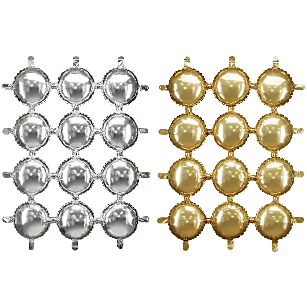 ballonnengordijn cirkels in het goud en zilver