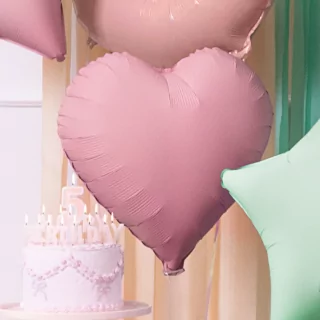 matte roze hart folieballon