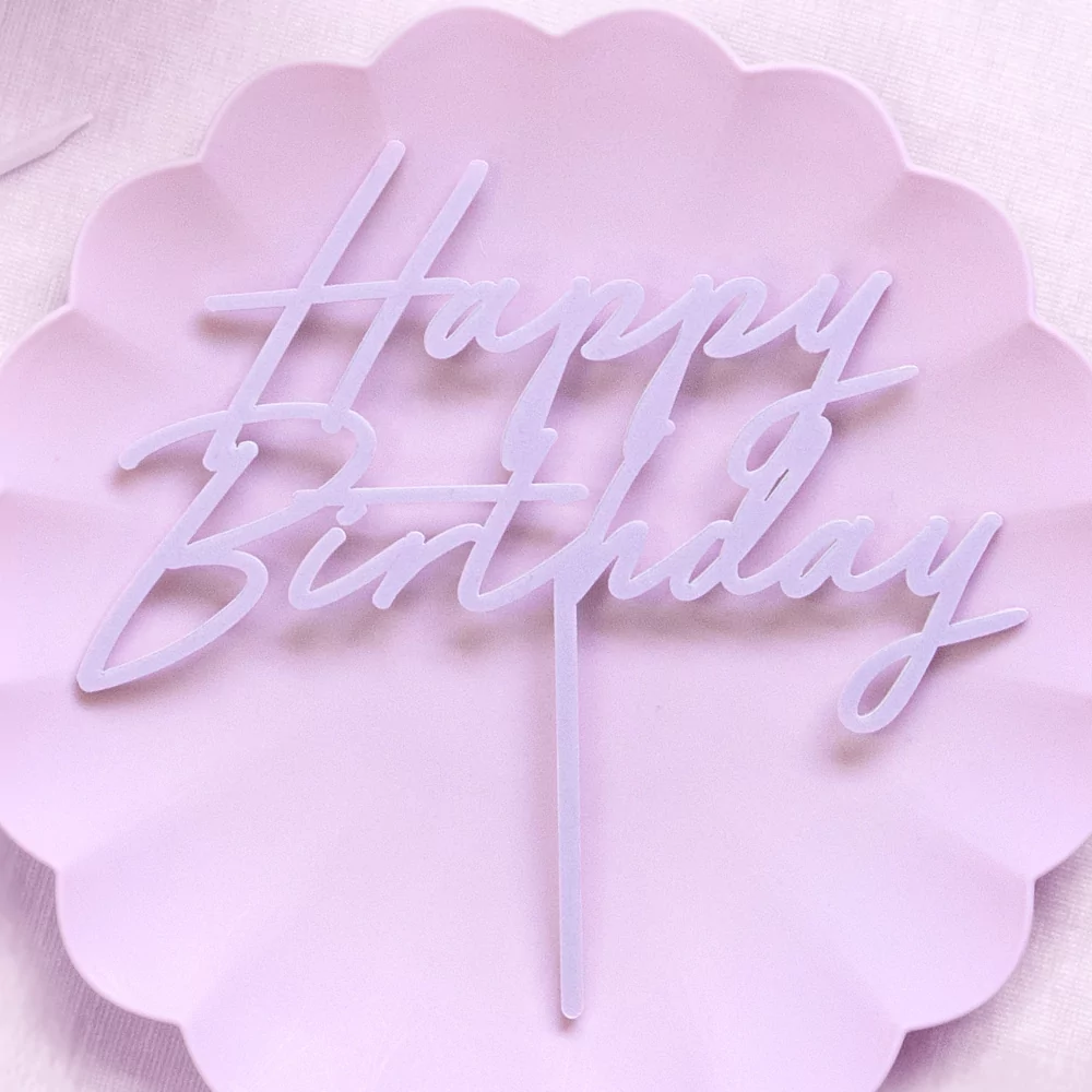 paarse taartversiering happy birthday