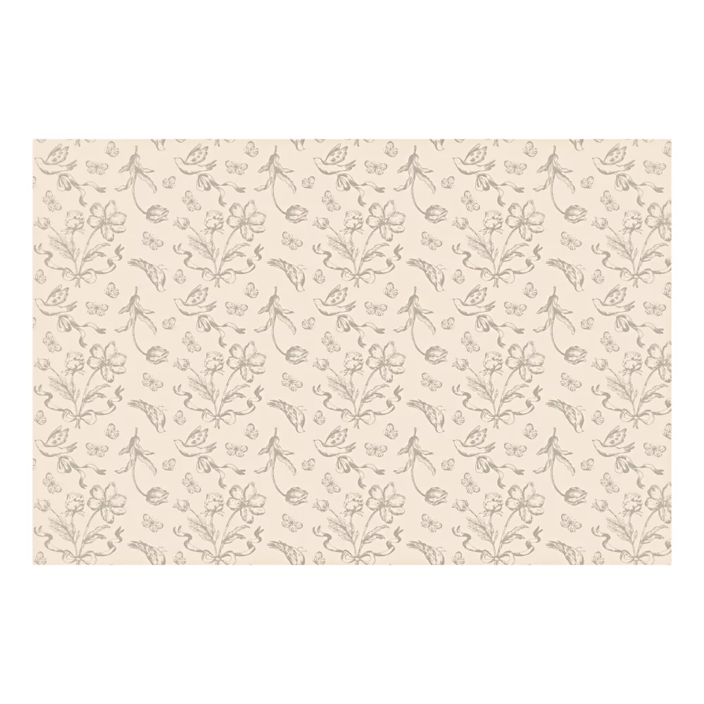 beige tafelkleed met bloemen