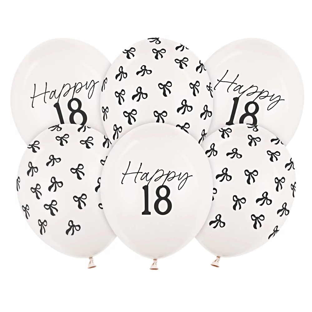 ballonnen 18 jaar wit met zwart
