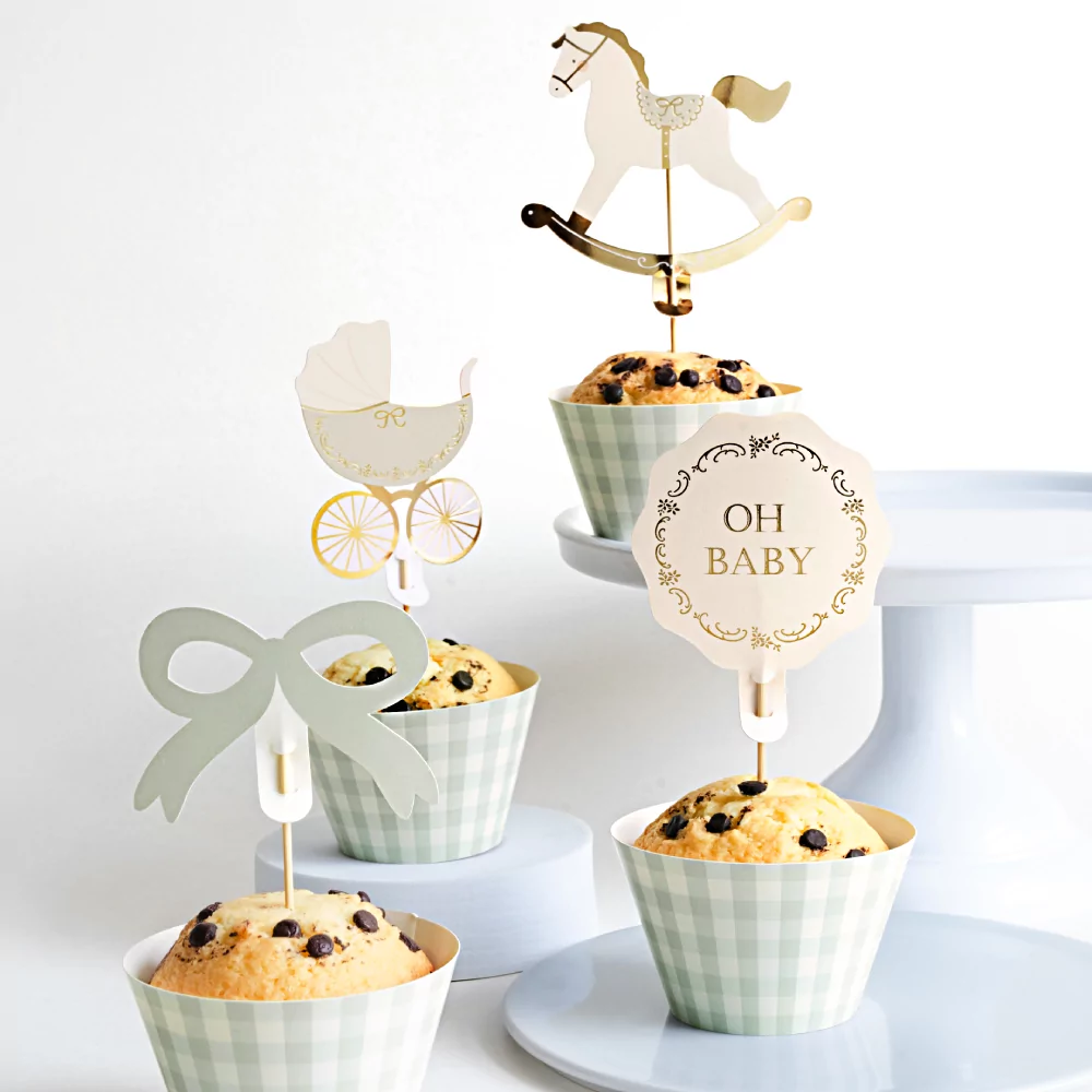 cupcake versiering babyshower genderneutraal