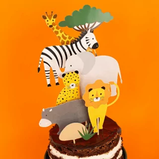 taartversiering safari dieren