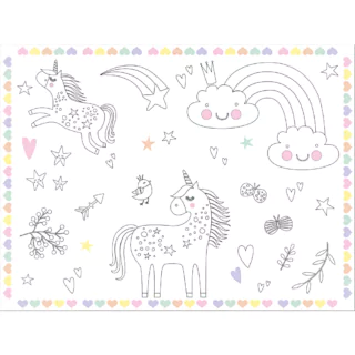 Placemats met Kleurplaat – Eenhoorn