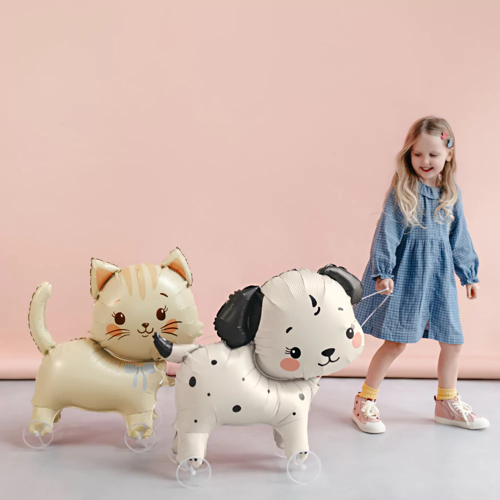 Folieballon met Wieltjes - Kat Beige - Afbeelding 2