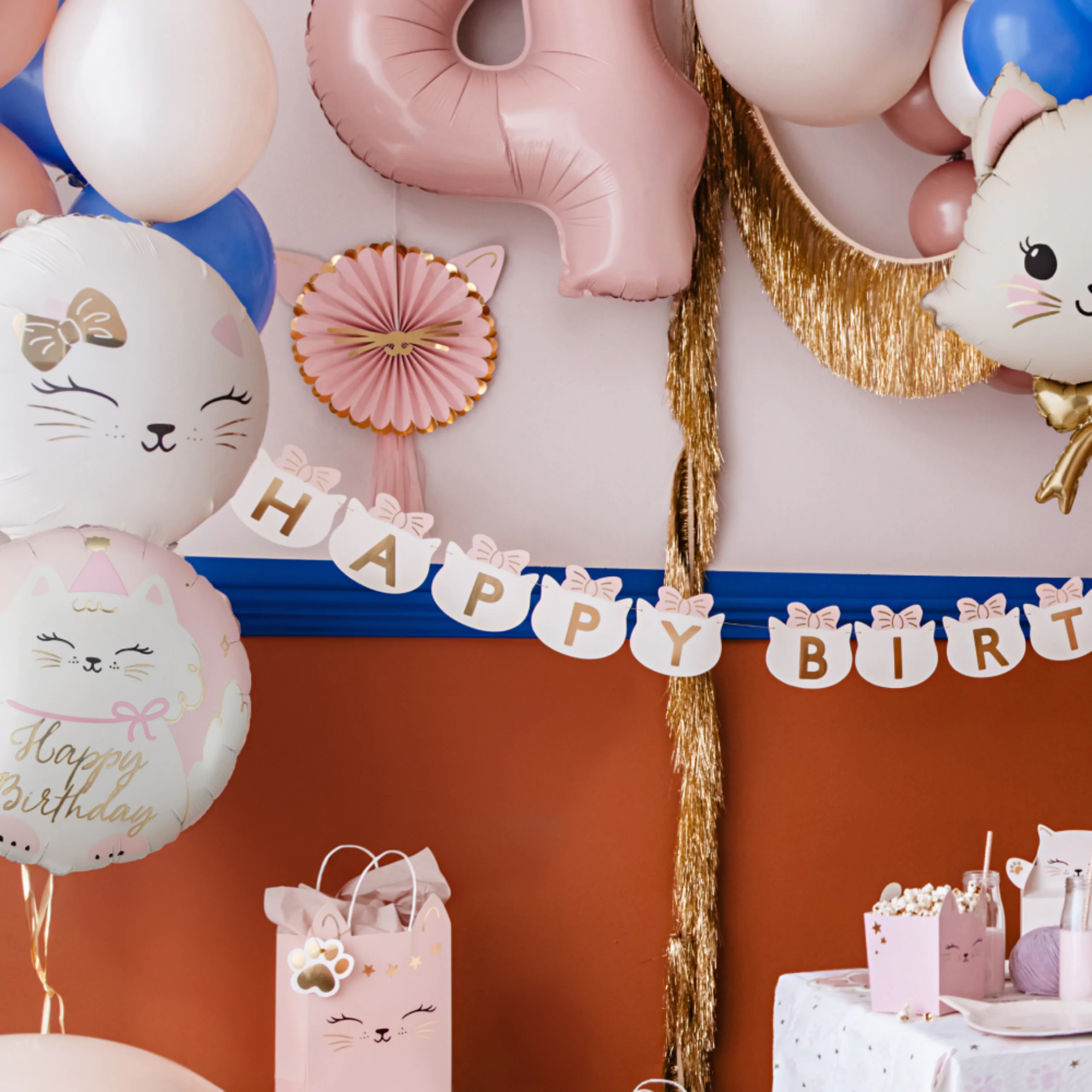 Folieballon Happy Birthday - Kitten - Afbeelding 4