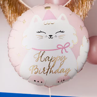 Folieballon Happy Birthday - Kitten