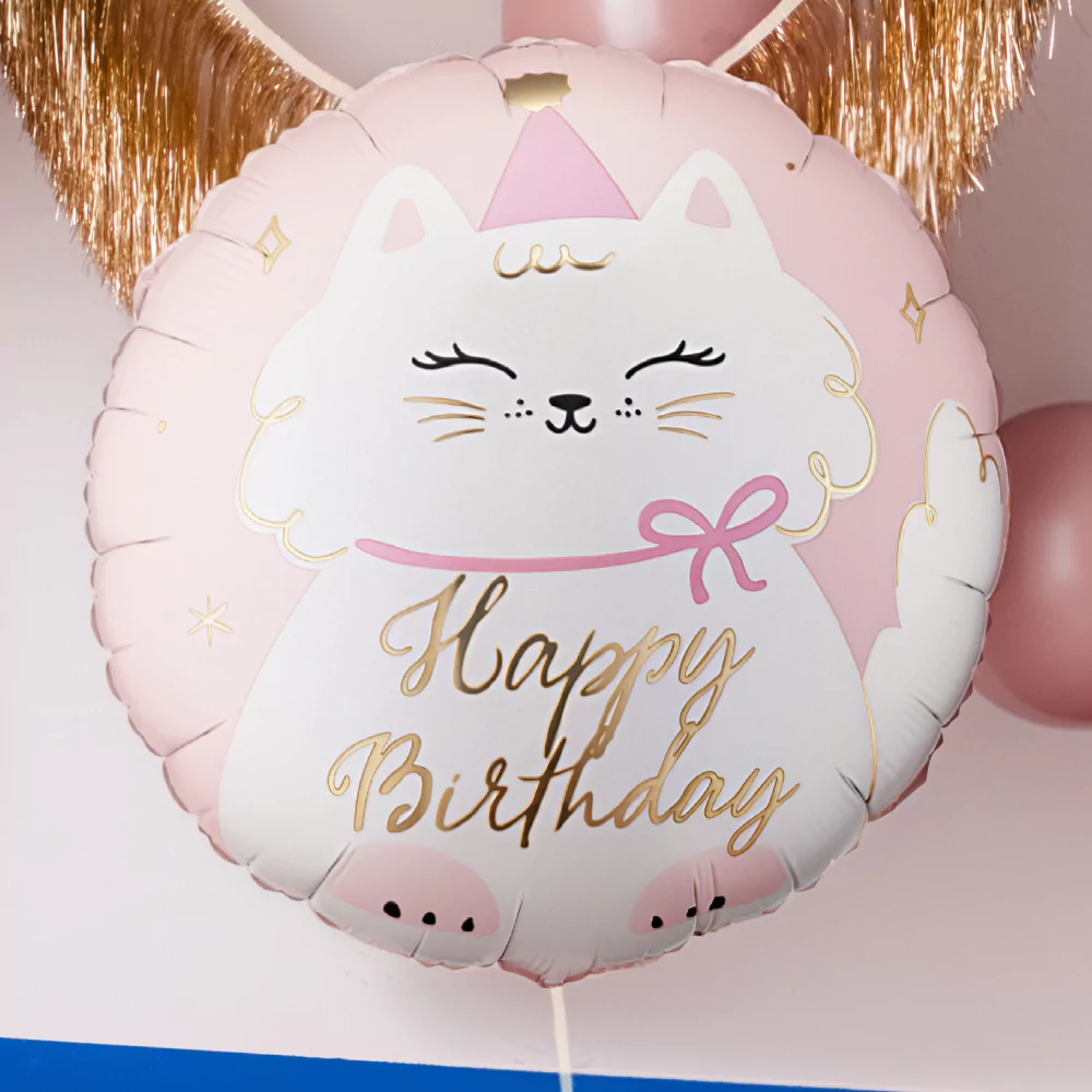 Folieballon Happy Birthday - Kitten