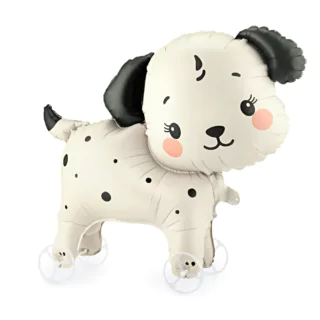 Folieballon met Wieltjes – Hond - Beige & Zwart