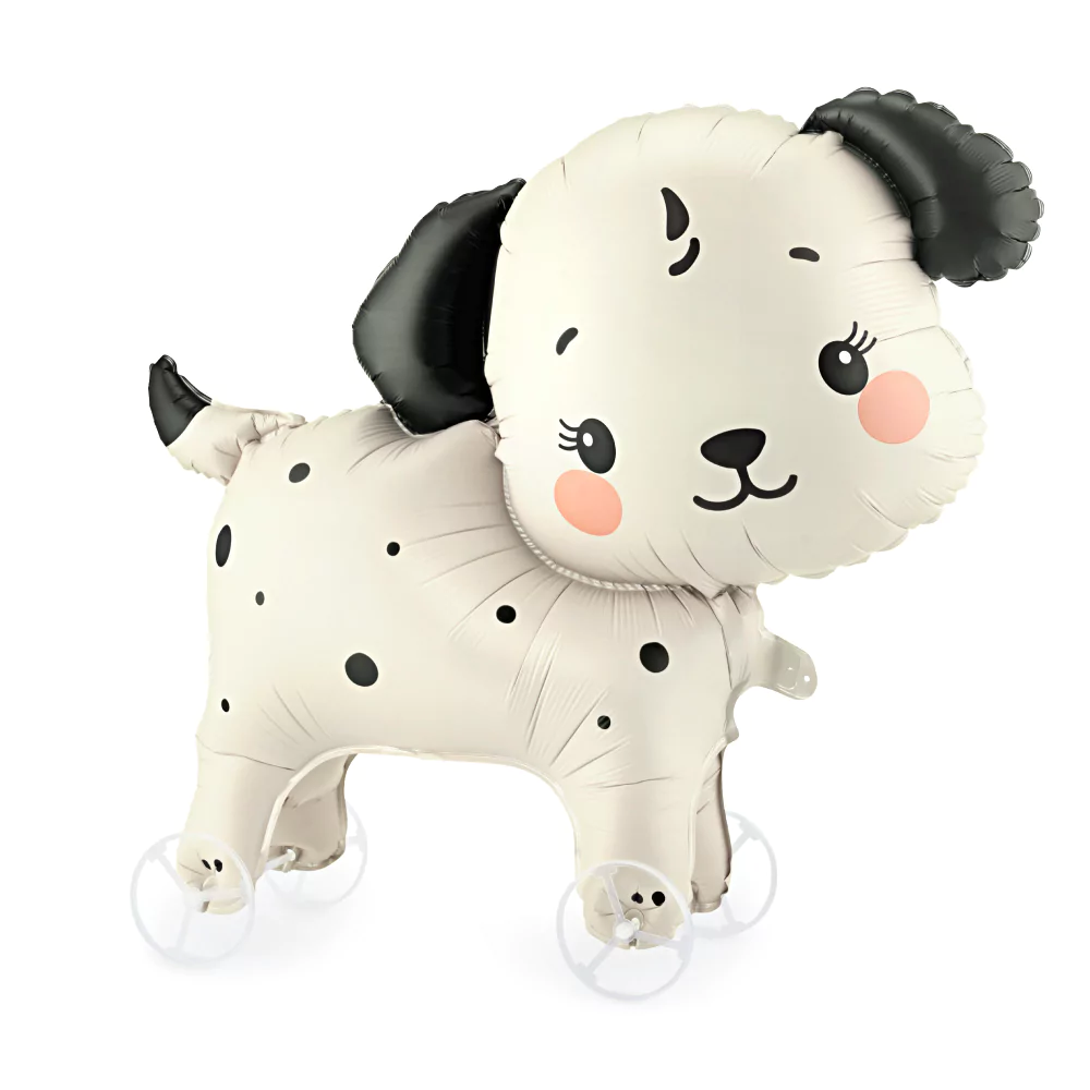 Folieballon met Wieltjes – Hond - Beige & Zwart