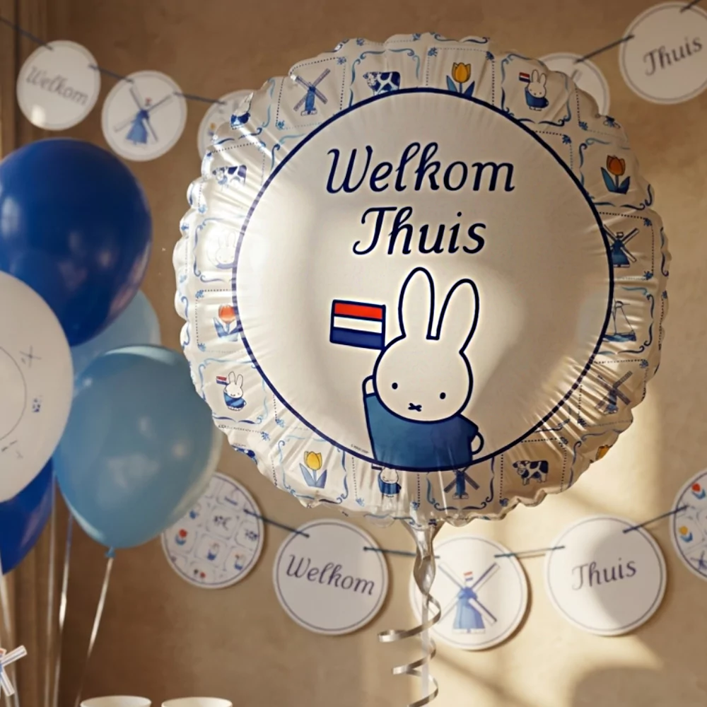 Folieballon ’Welkom Thuis’ Nijntje - Delfts Blauw