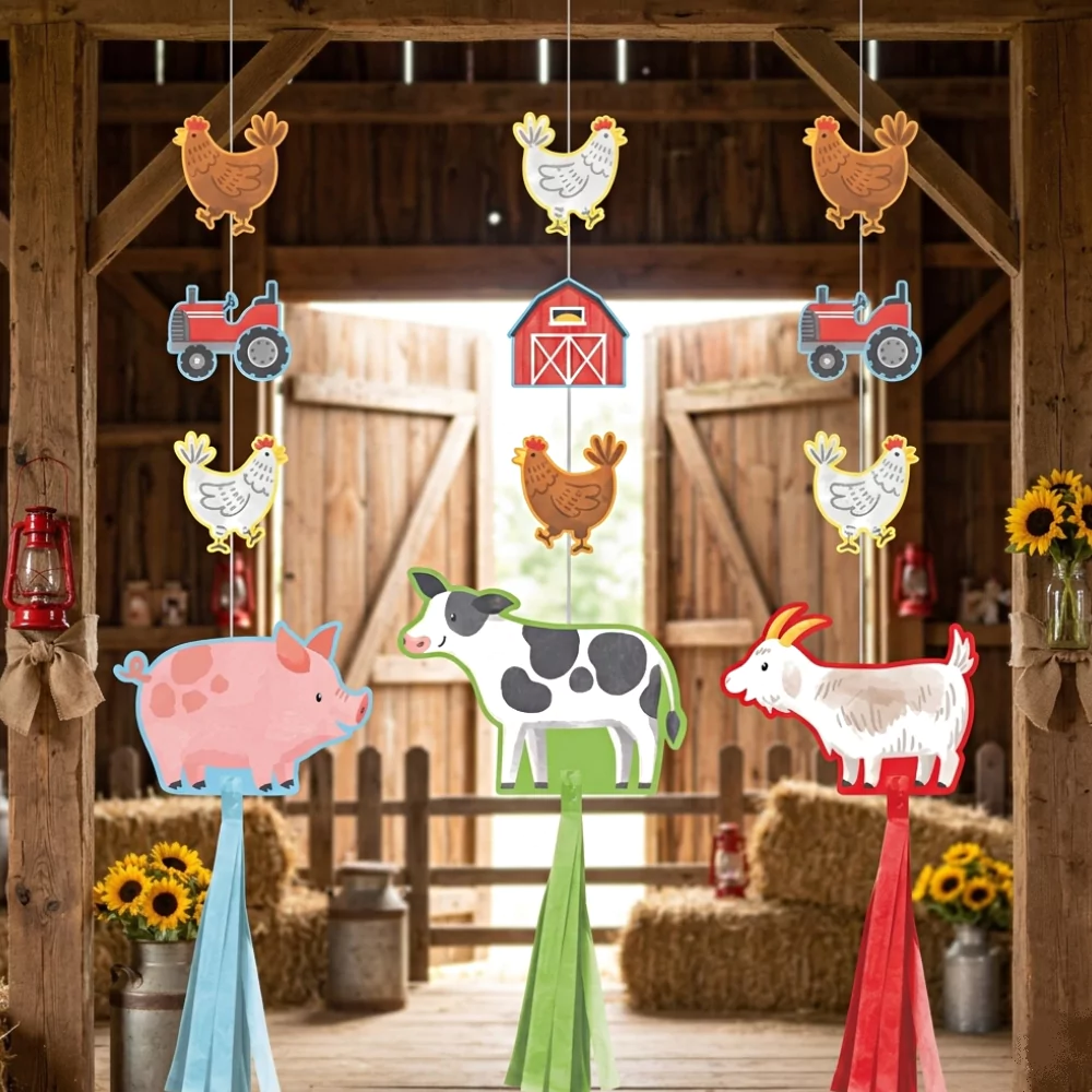 Hangdecoratie Boerderij – 3 stuks