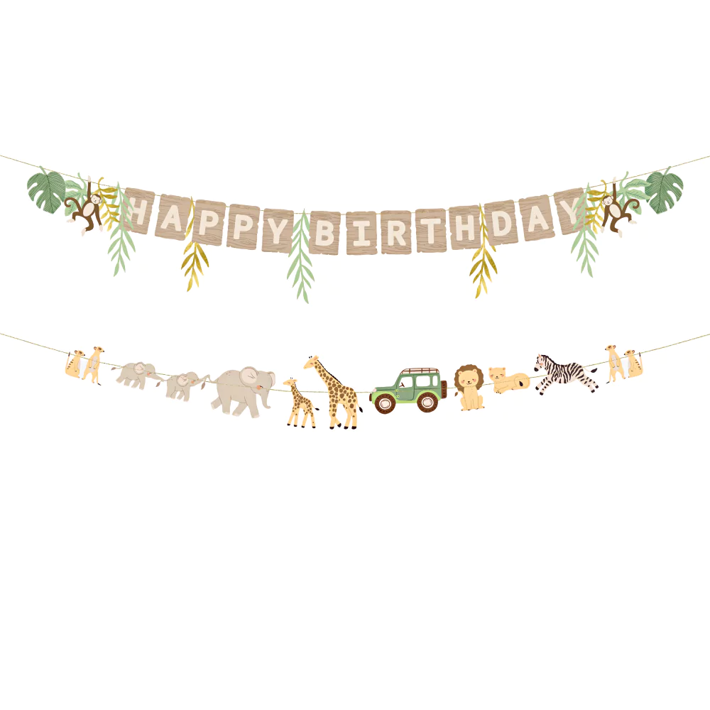 Slingers Happy Birthday - Safari - 2 stuks - Afbeelding 2