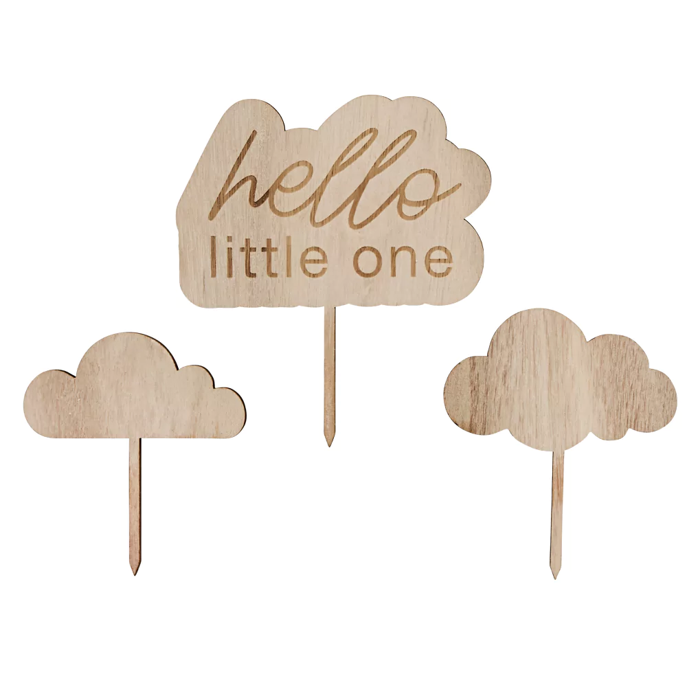 Houten Hapjesversiering - Hello Little One - Afbeelding 2