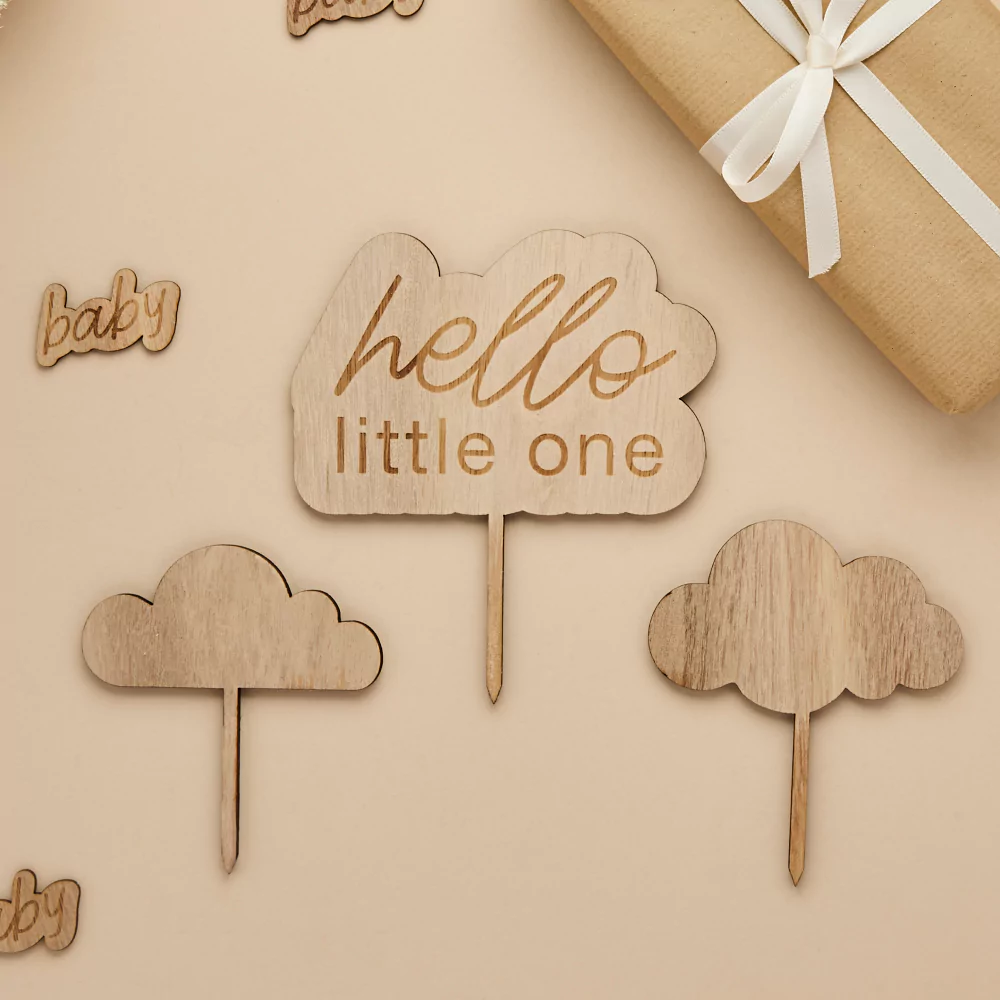 Houten Hapjesversiering - Hello Little One - Afbeelding 3