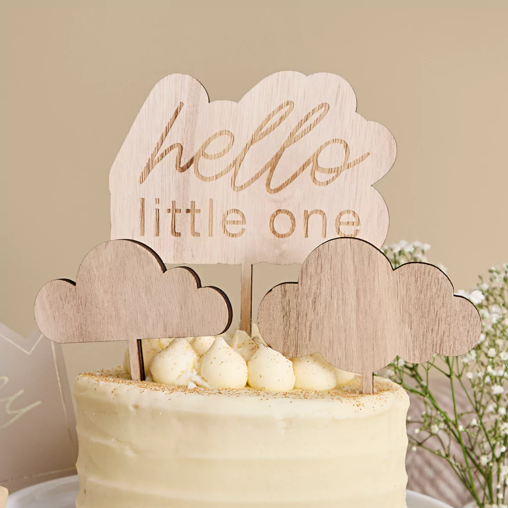 Houten Hapjesversiering - Hello Little One - Afbeelding 4