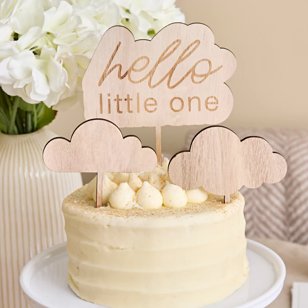 Houten Hapjesversiering - Hello Little One