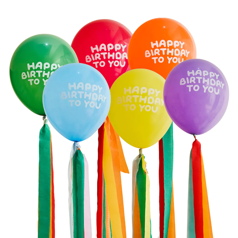 Multicolor Ballonnen met Tassels - Happy Birthday - Afbeelding 2