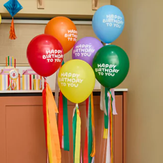 Multicolor Ballonnen met Tassels - Happy Birthday