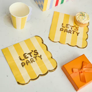 Servetten Let's Party- Gele Strepen