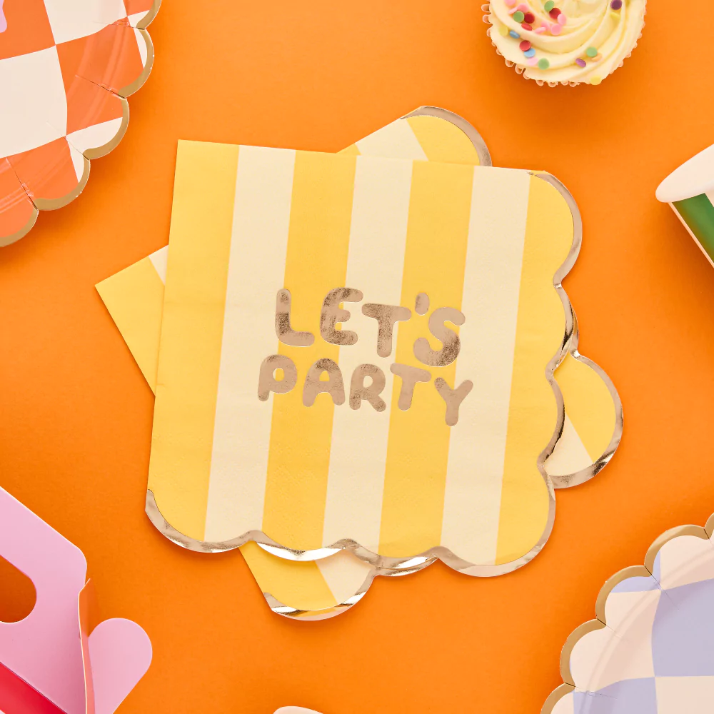 Servetten Let's Party- Gele Strepen - Afbeelding 3
